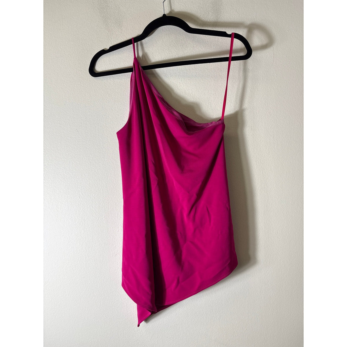 Worth Deep Pink Asymmetrical On Shoulder Top Sz 6