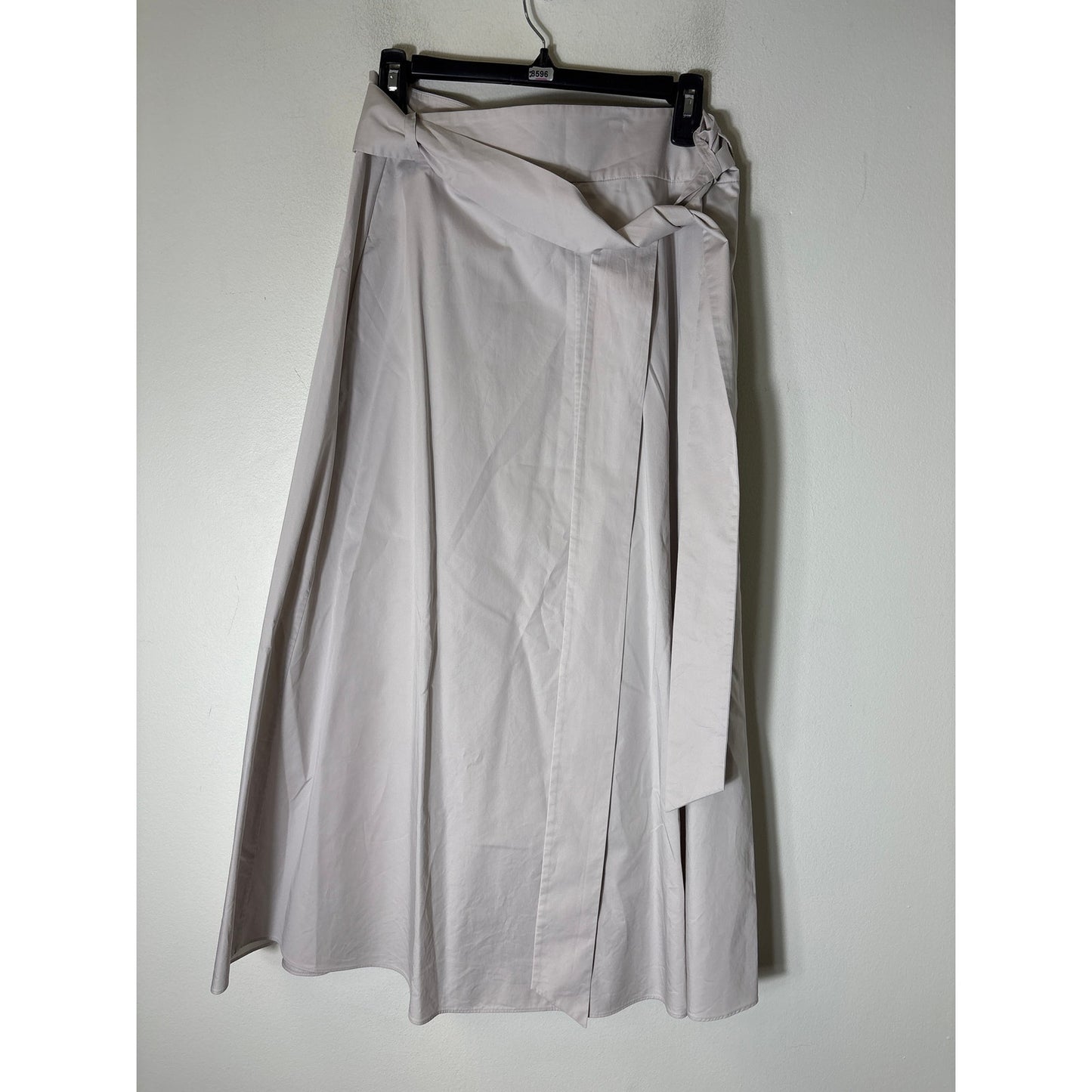 Tibi Light Khaki Front TIe Midi Wrap Skirt Sz 6