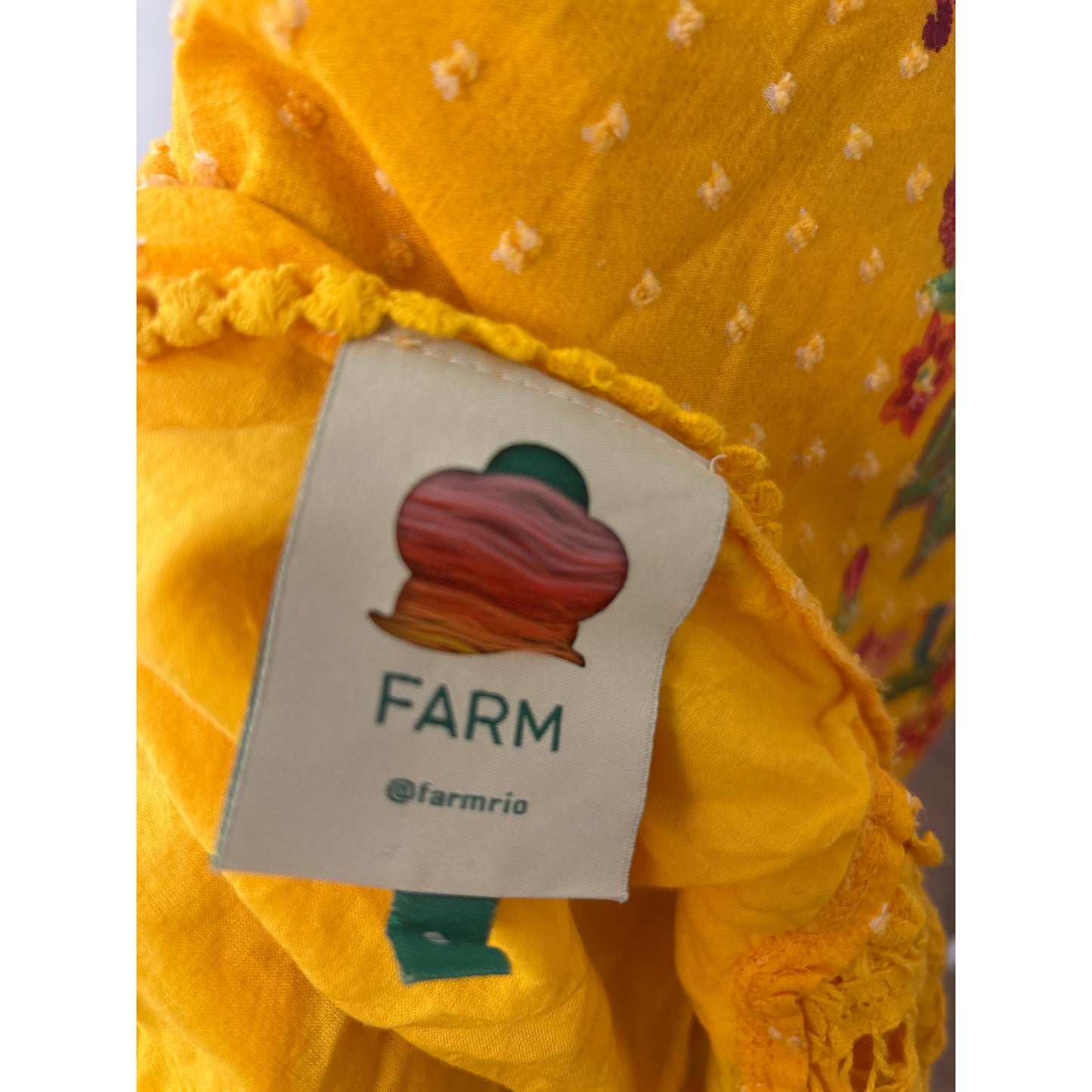 Farm Rio Golden Yellow and Fushia Floral Print One Shoulder Mini Skirt Set Sz S