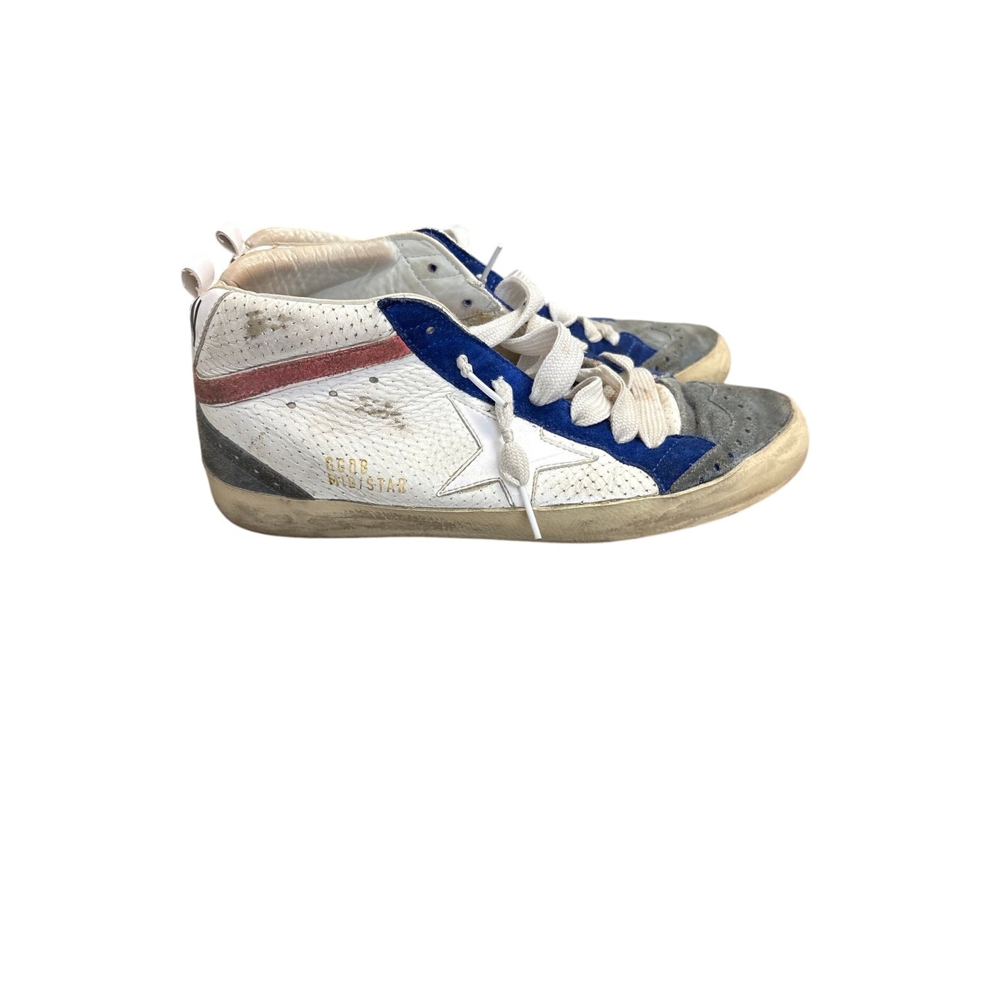 Golden Goose Blue Star Ankle Top Tennis Shoes Sz 37 (7)