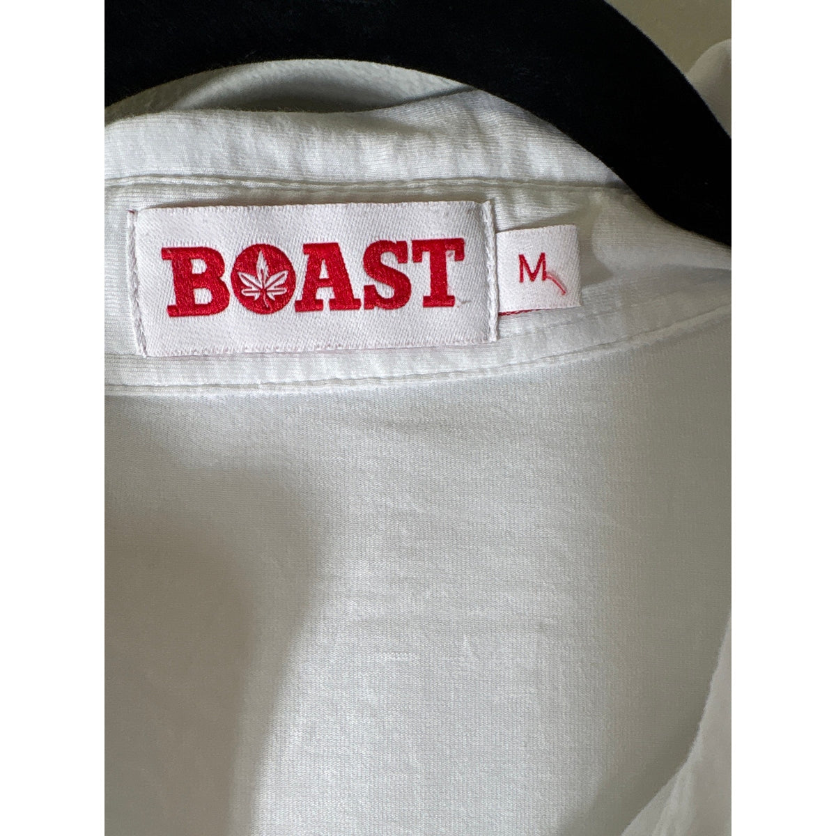 Mens Boast White W Green Leaf Tennis Polo Shirt Sz M