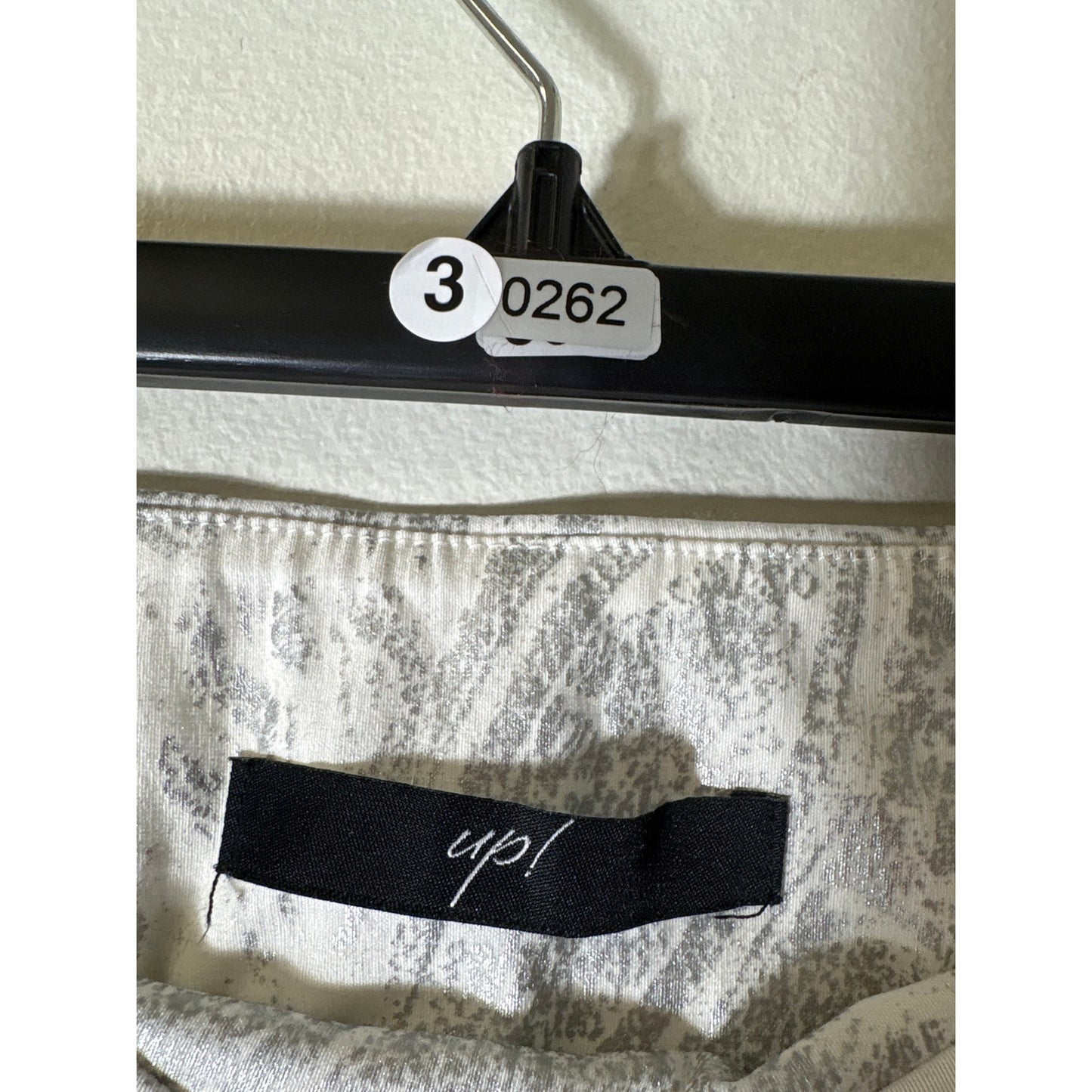 Up! Silver Paisley Pull On Straight Leg Ankle Pants Sz 8