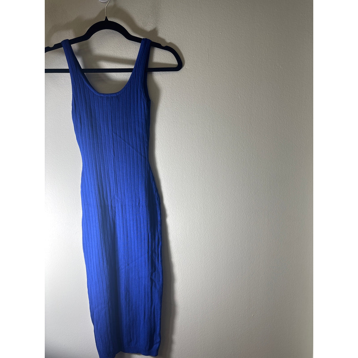 Hera Collection Deep Blue Ribbed Bodycon Dress Sz S