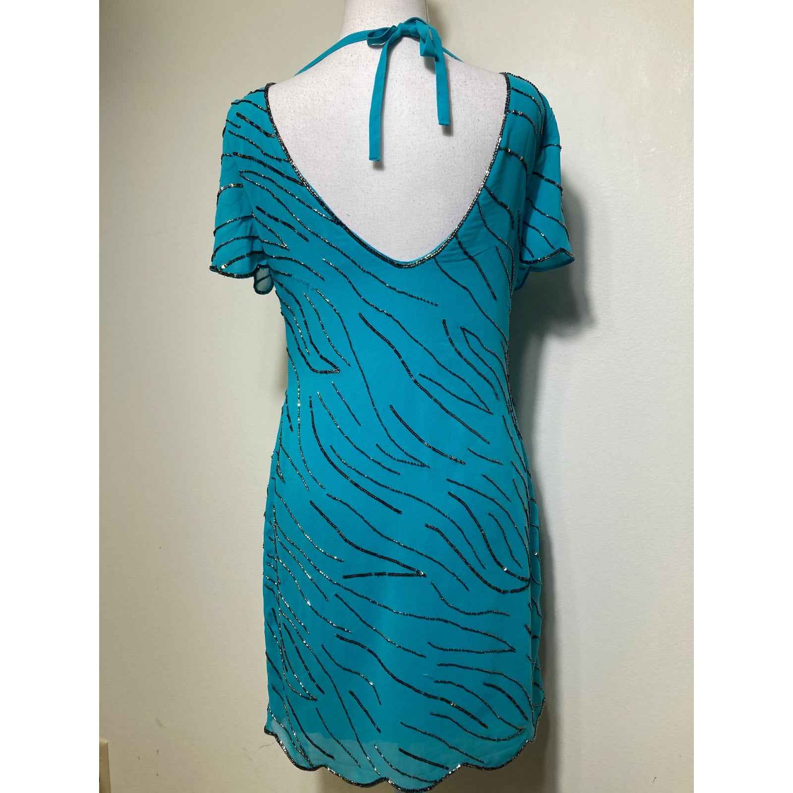 Sanctuary Teal Blue Beaded Low Back Sz XS