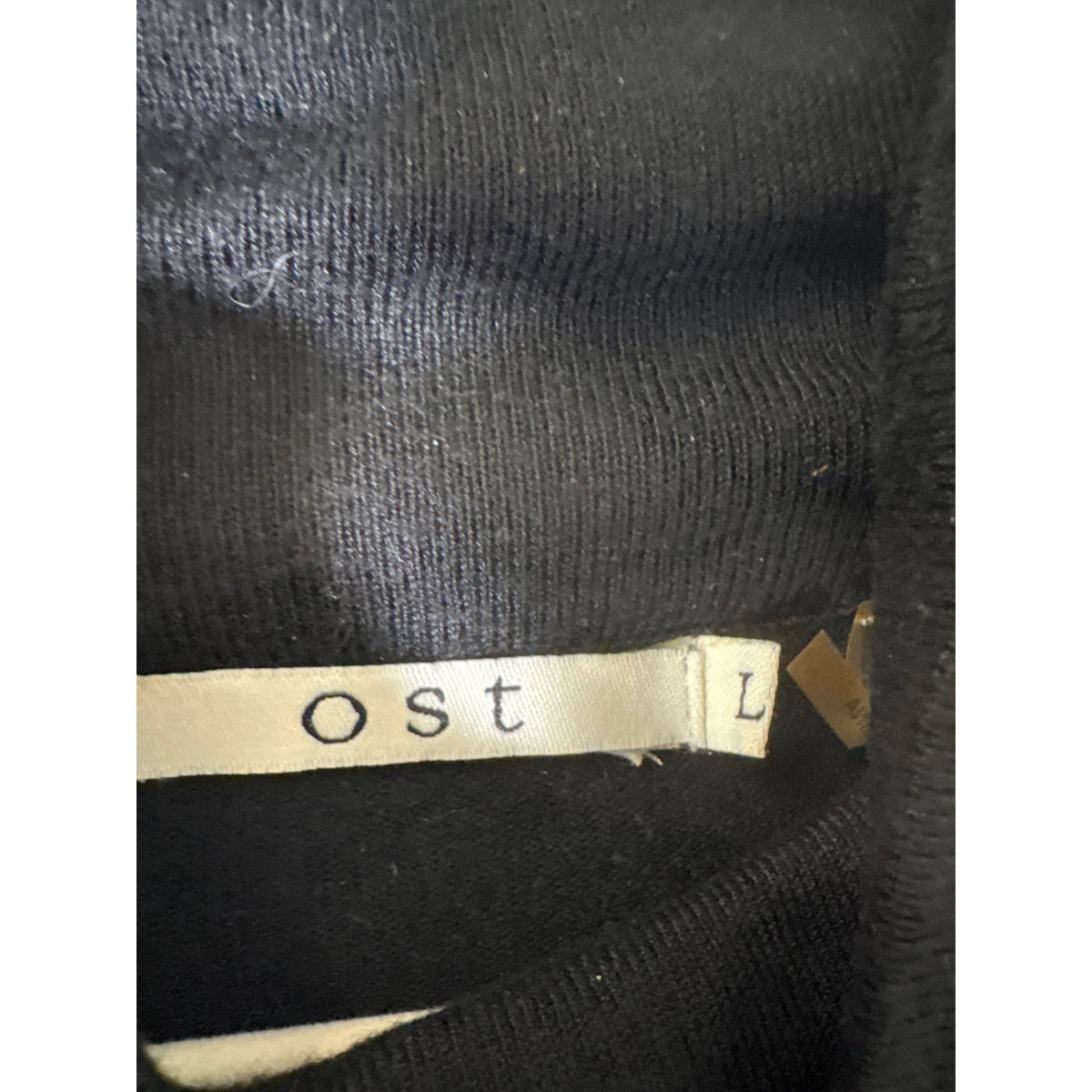 OST Black Front Gathered Turtleneck Sweater  Sz L