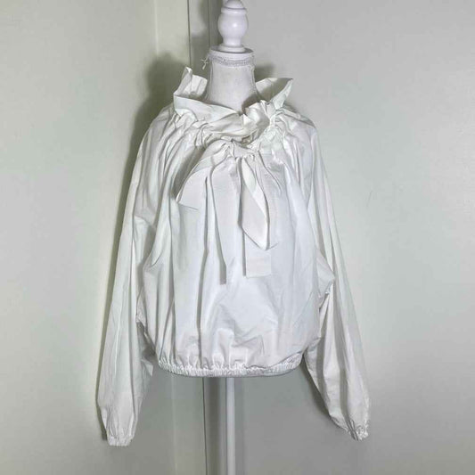 Patou White Cotton Long Sleeve Special Occasion Blouse Sz 40
