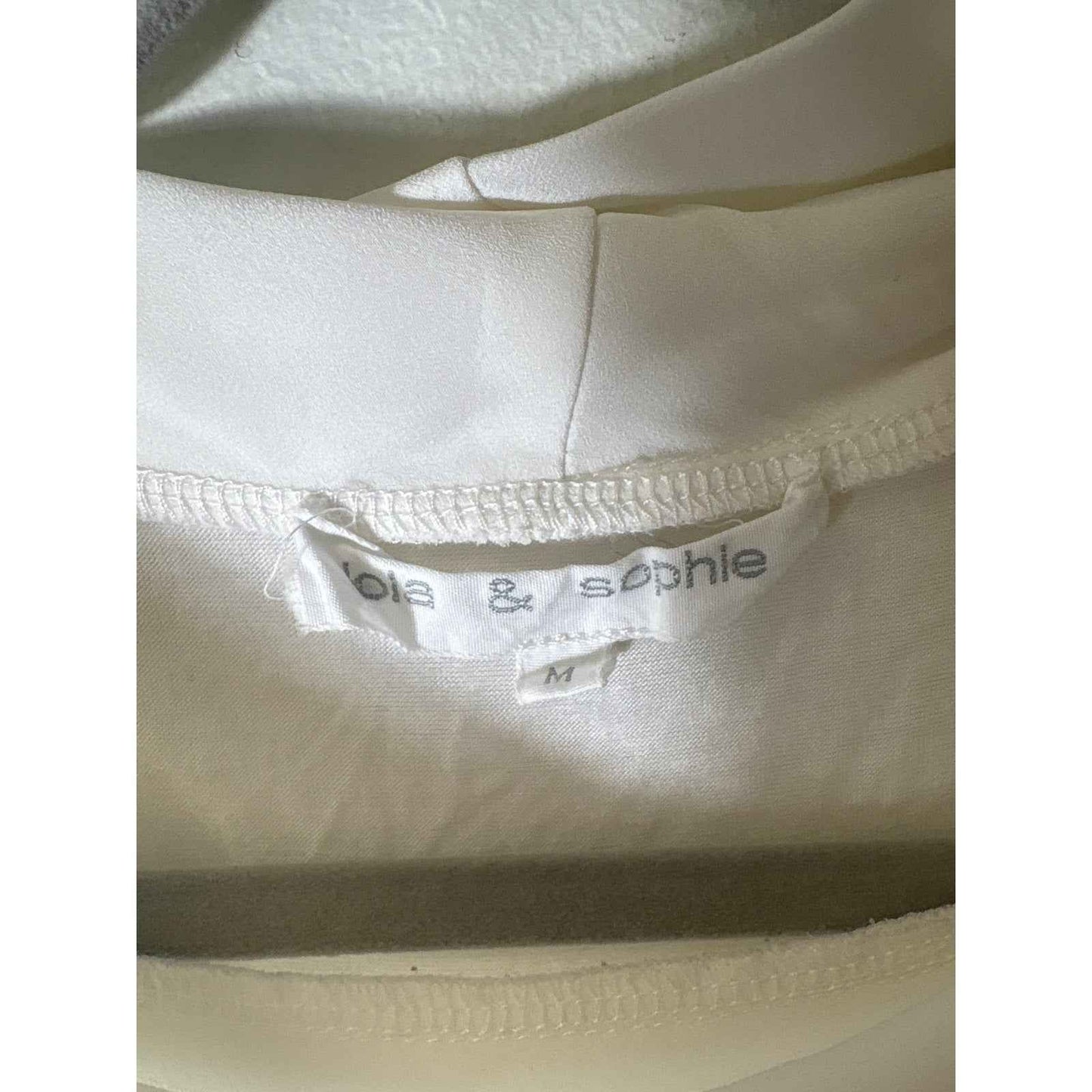 Lola & Sophia White Cowl Neck Loose Blouse Sz M