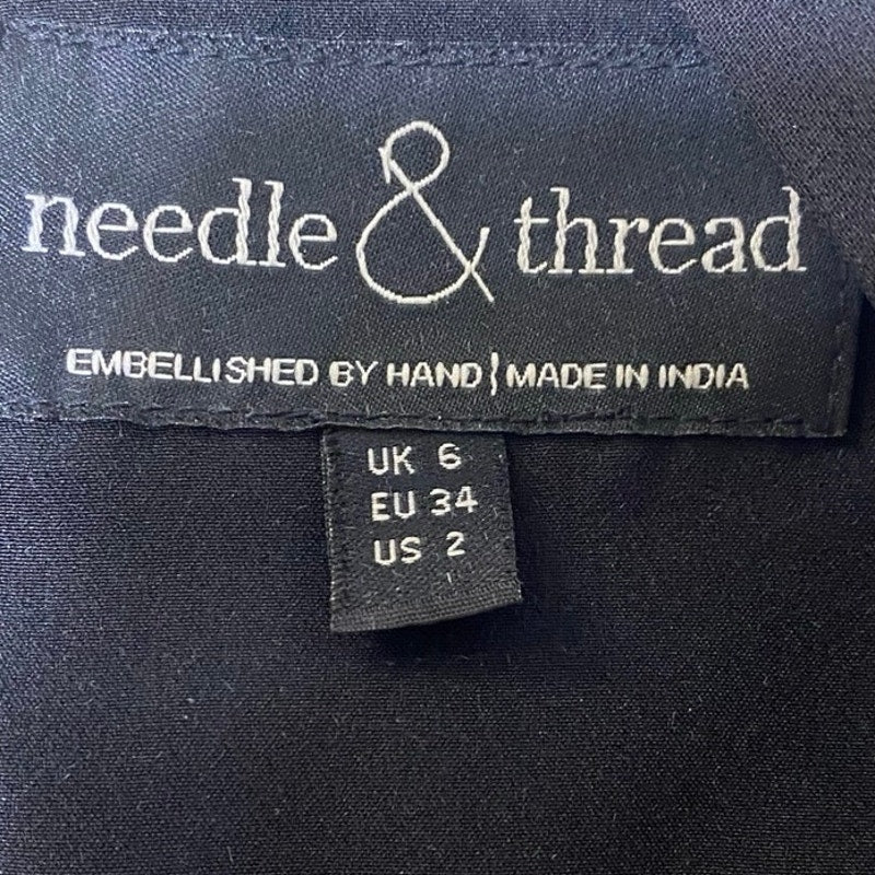 Needle & Thread Black Sleeveless Embellished Sequin Hem Dress Sz 2