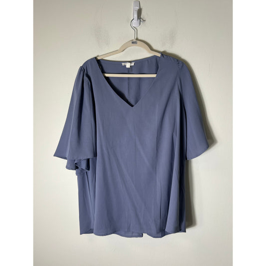 Chicsoul Lavendar Short Sleeve Flowy Shirt Sz XL