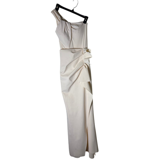 Chiara Boni Cream One Shoulder Gown Sz 38