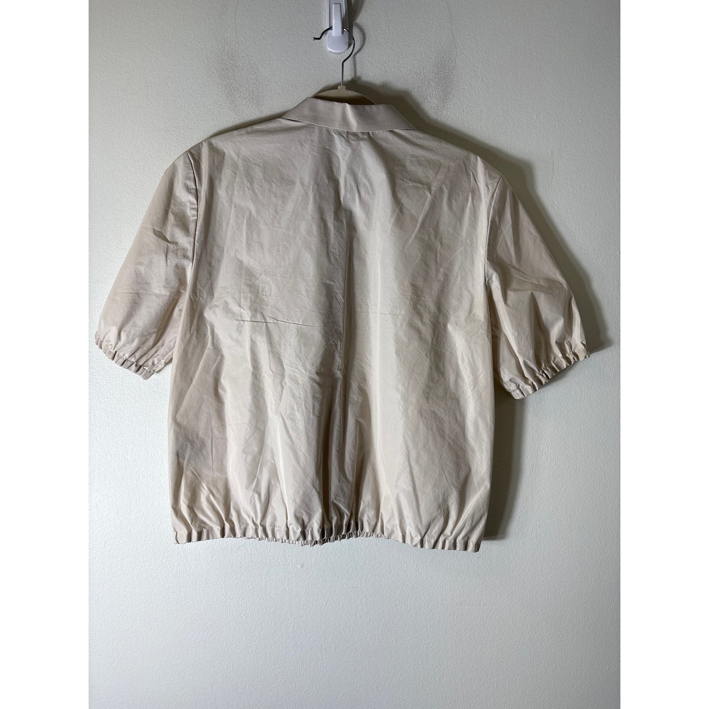 Tory Burch Light Stone/Khaki Zip Front Top Sz 8