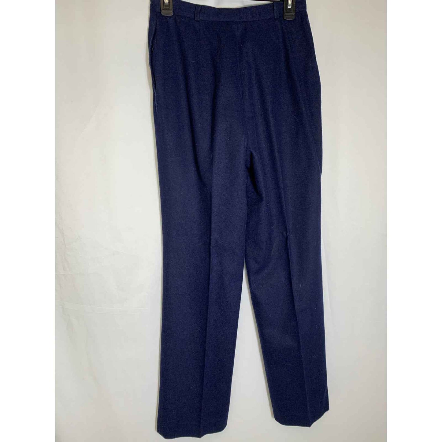 Vintage Boston Traveler Navy Blue Wool Blend Trousers Sz 12