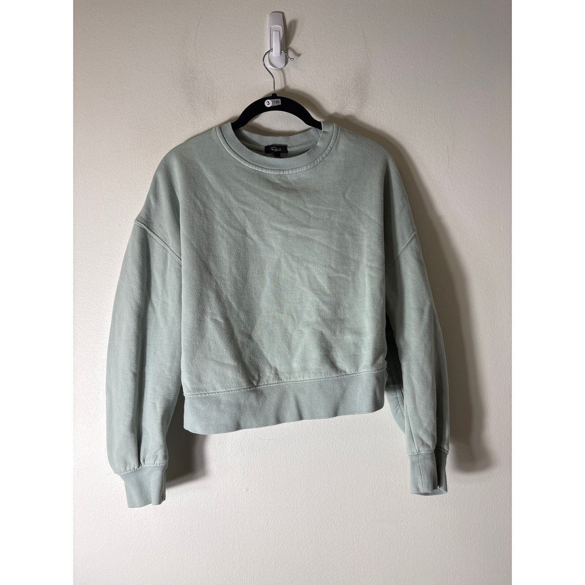 Rails Mint Green Long Sleeve Cropped Sweatshirt Sz XS
