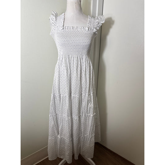 Hill House The Nap Dress White Paisley Print Cotton Maxi Dress Sz S