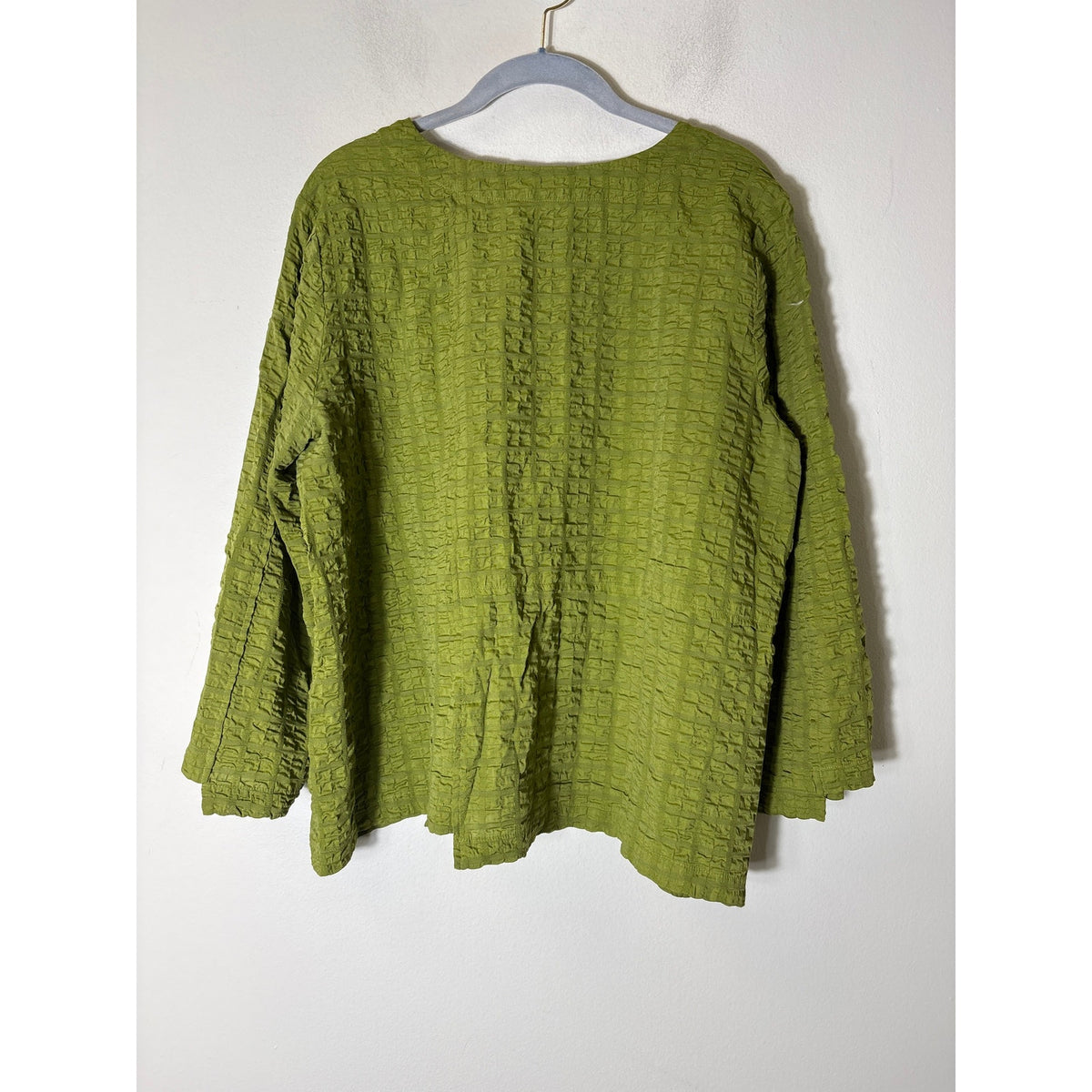 Habitual Olive Green Long Sleeve Textured Fabric Shirt Sz M