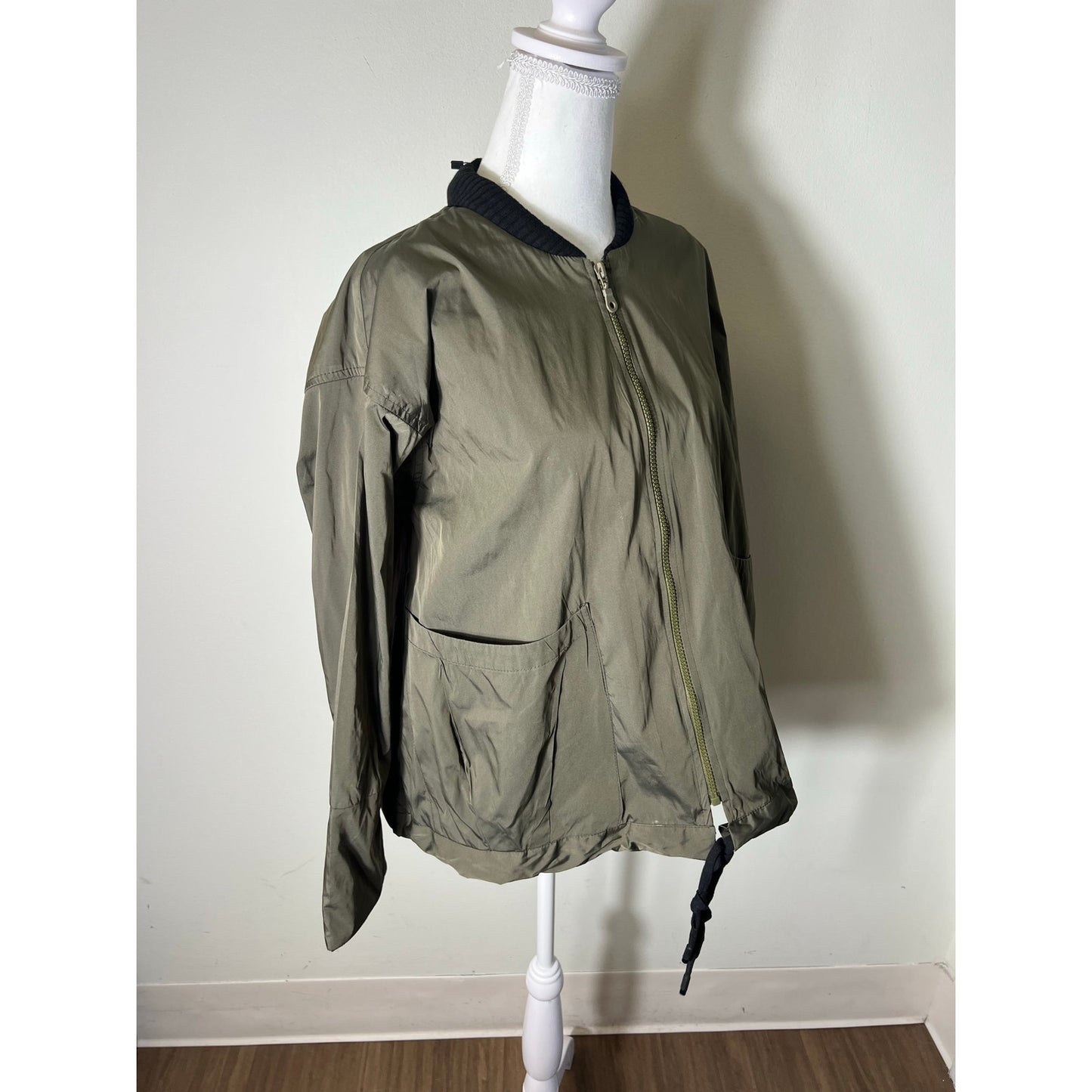 Gershonb R A M Olive Green Cropped Jacket Sz M