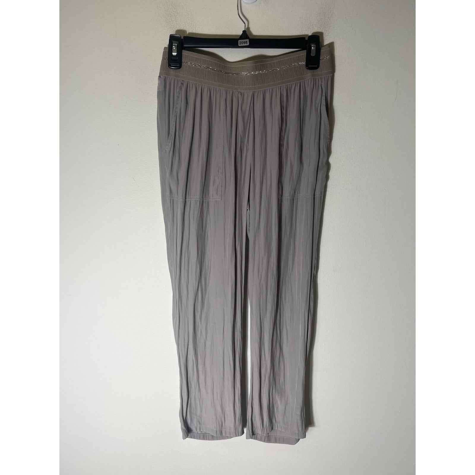 Lola & Sophie New York Silky Loose Fit Gray Elastic Waist Pants Sz XS