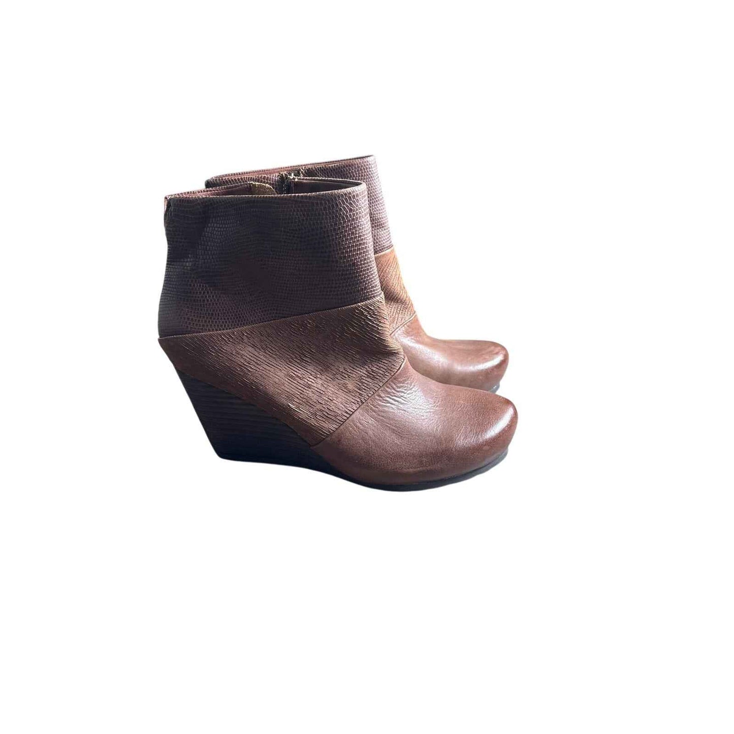 OTBT Brown Dharma Heeled Ankle Booties Sz 8