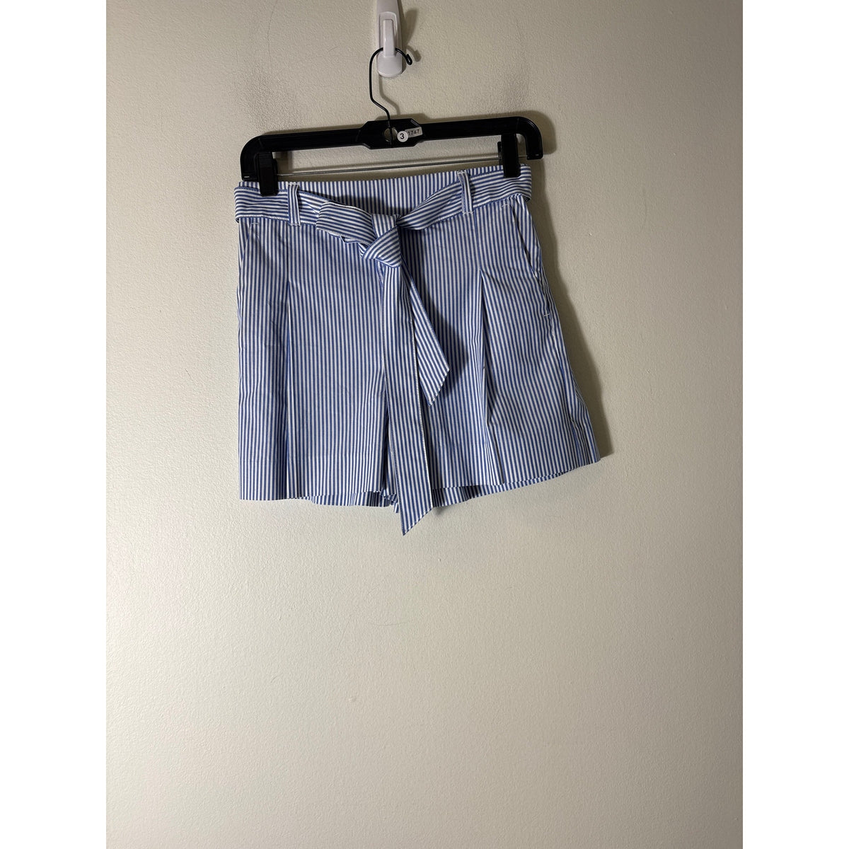 J.Crew Blue and White Stripe Belted Shorts Sz 0