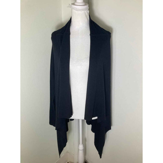 Sen Black Ribbed Cardigan Sz 1 (Xs/S)