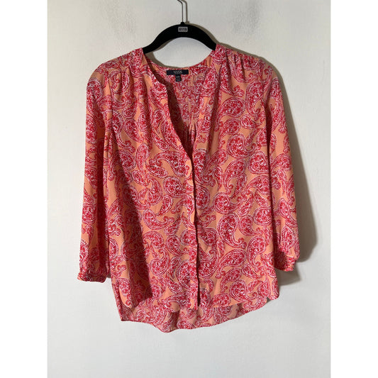 NYDJ Peach Paisley Flowy Top Sz XXS