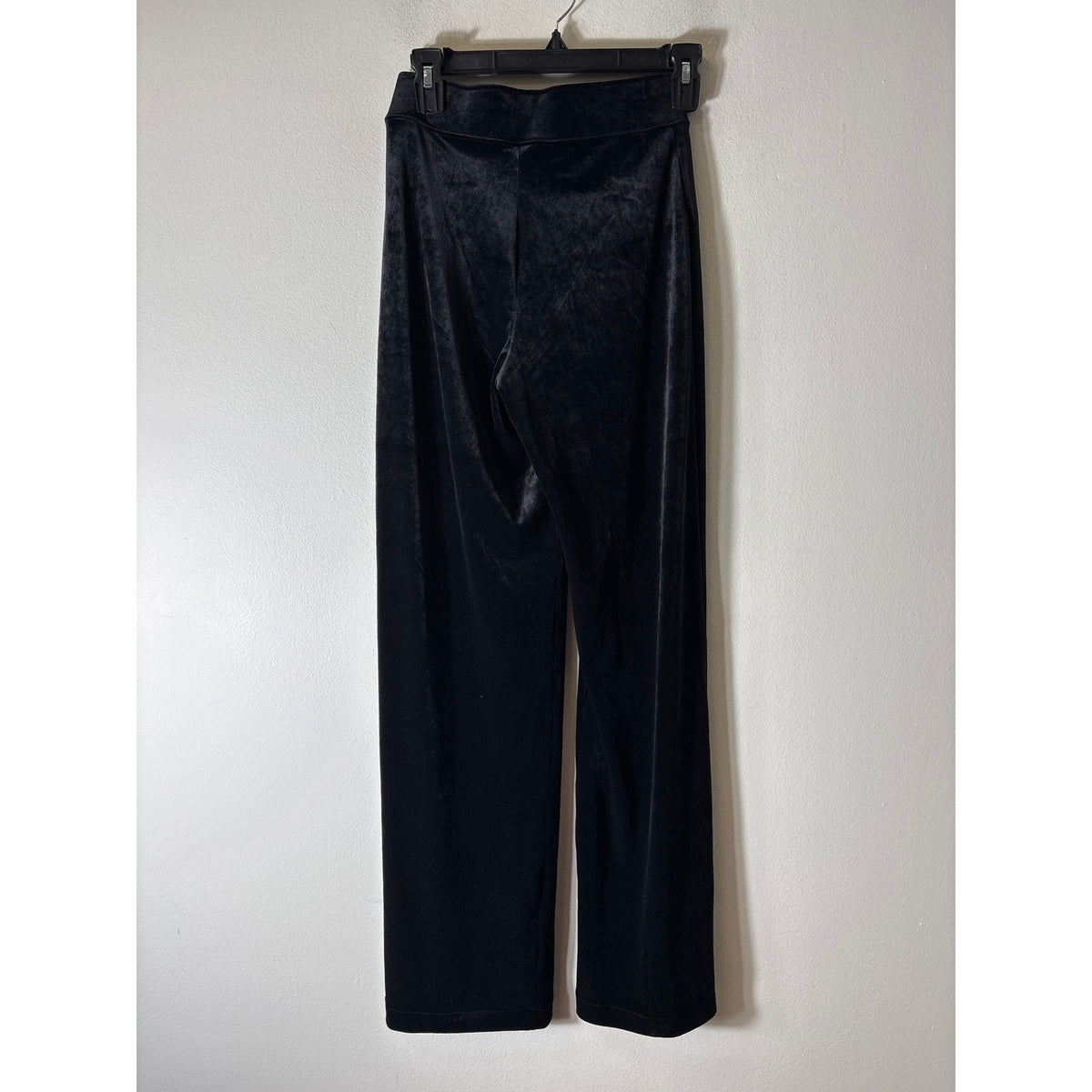 Spanx Black Velour Pull On Flare Leg Pants Sz S