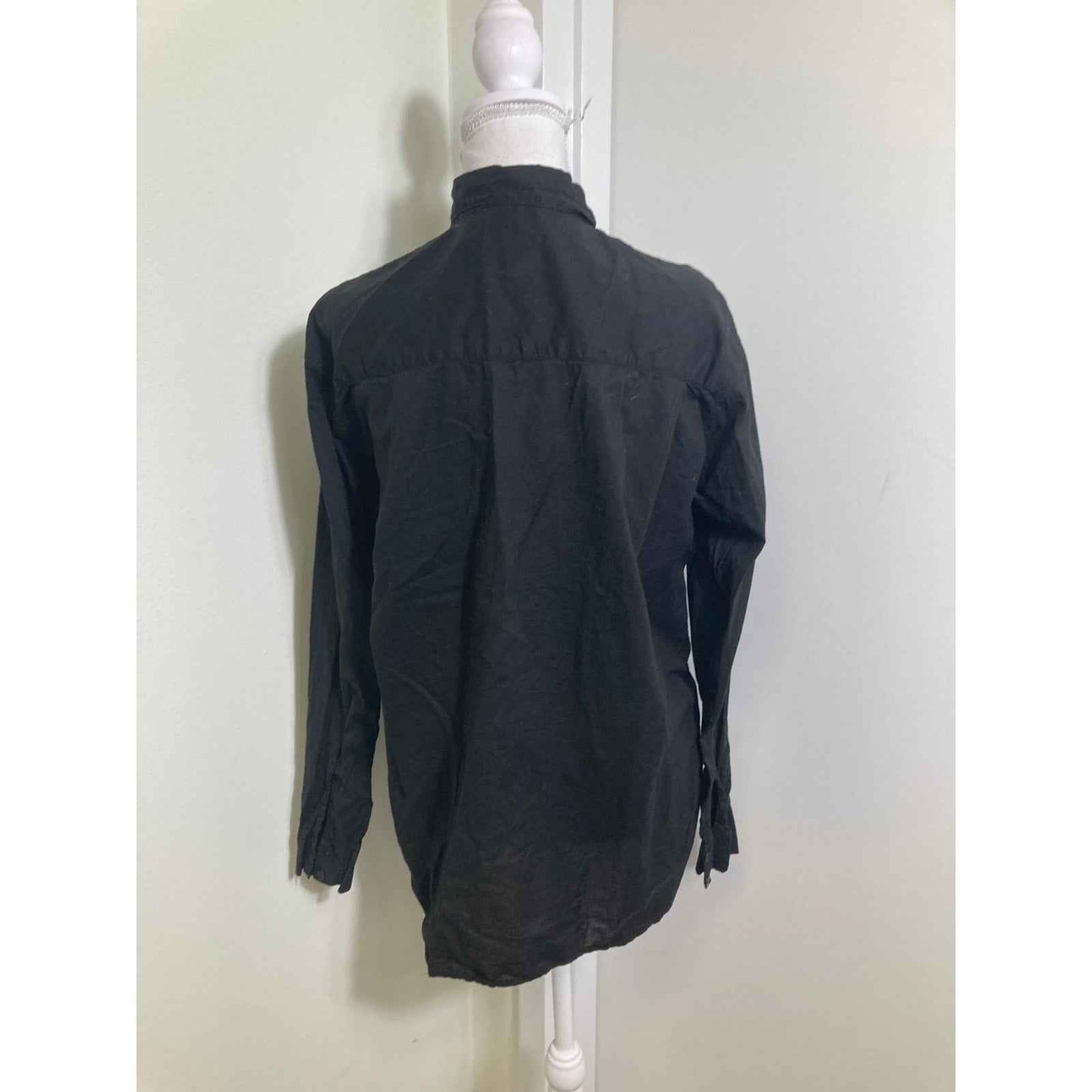 A Shirt Thing Black Cotton Button Up Shirt Sz S