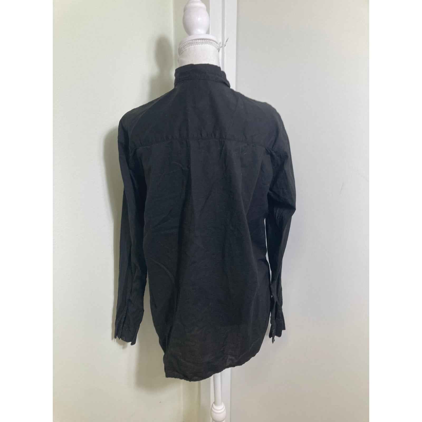 A Shirt Thing Black Cotton Button Up Shirt Sz S