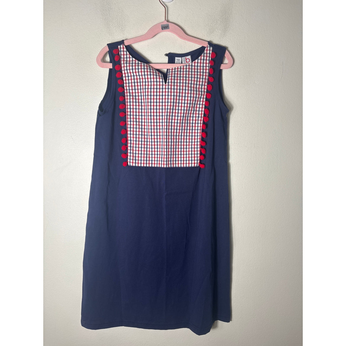 NWT Girls Miss B Navy and Red Sleeveless Long Dress Sz 10