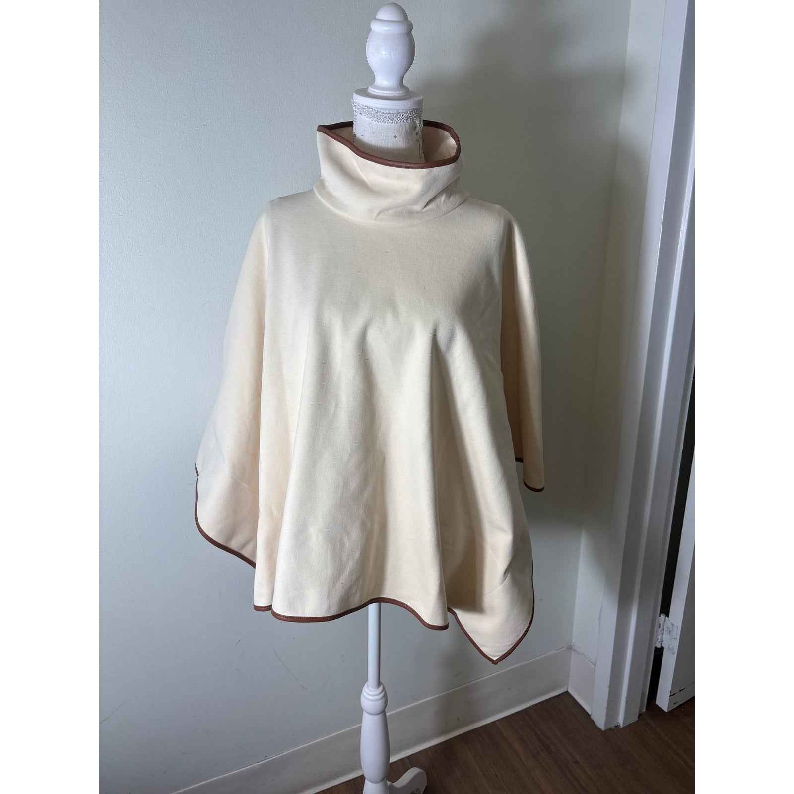 NWT Tuckernuck Off White Mock Neck Poncho Sz OS