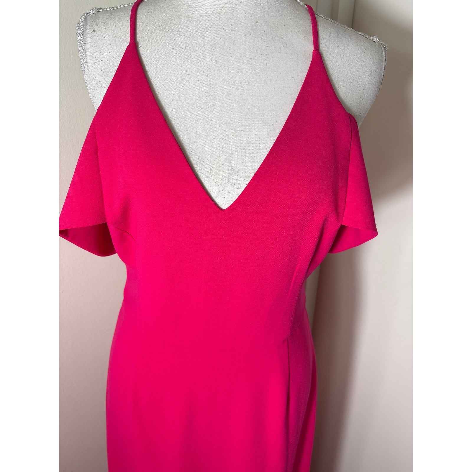 Halston Heritage Hot Pink Gown Sz 4