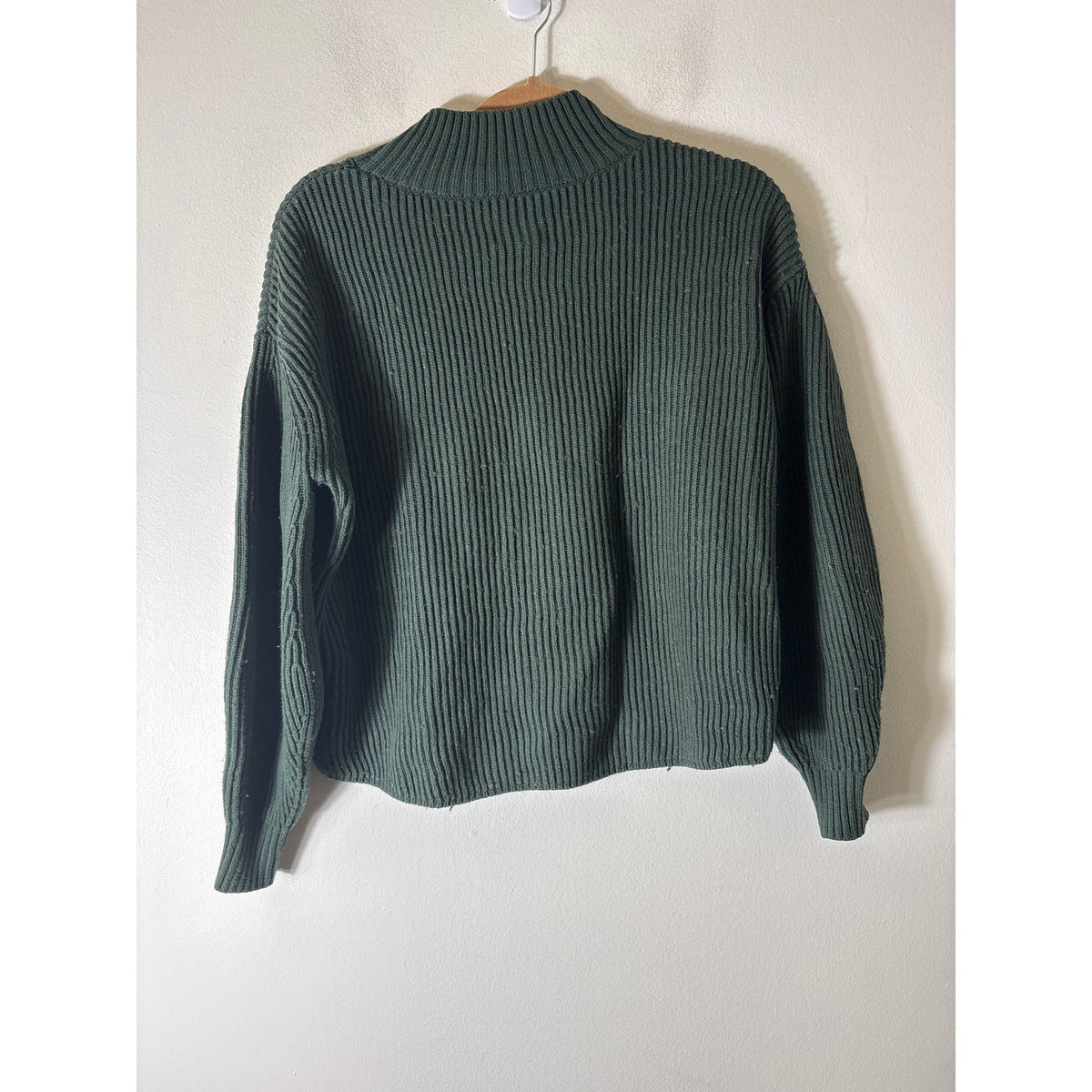 Maeve Green Ribbed Turtleneck Sweater Sz XS