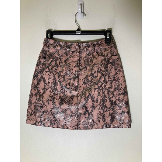 NWT Moon River Pink Snakeskin Mini Skirt with Front Pockets Sz XS
