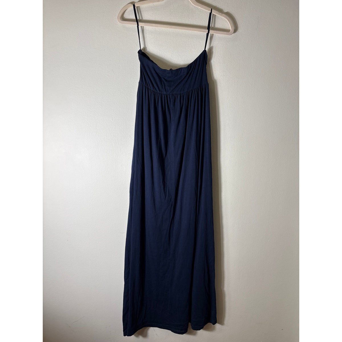 Velvet Navy Soft Cotton Strapless Maxi Dress Sz Petite
