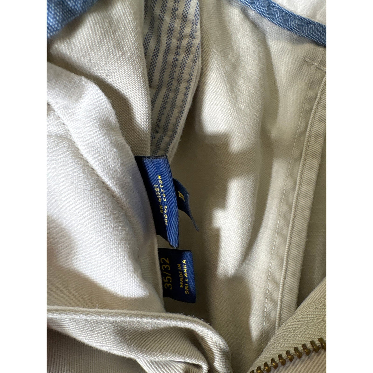 Mens Polo Ralph Lauren Stone Khaki Pants Sz 35x32