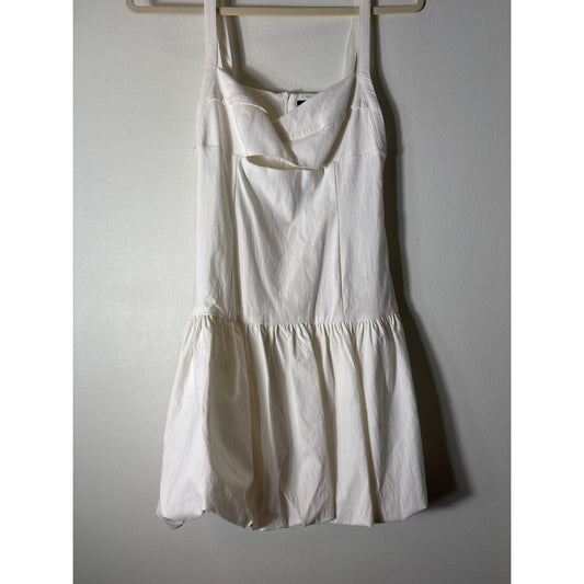 Zara White Cutout Mini Bubble Dress Sz S