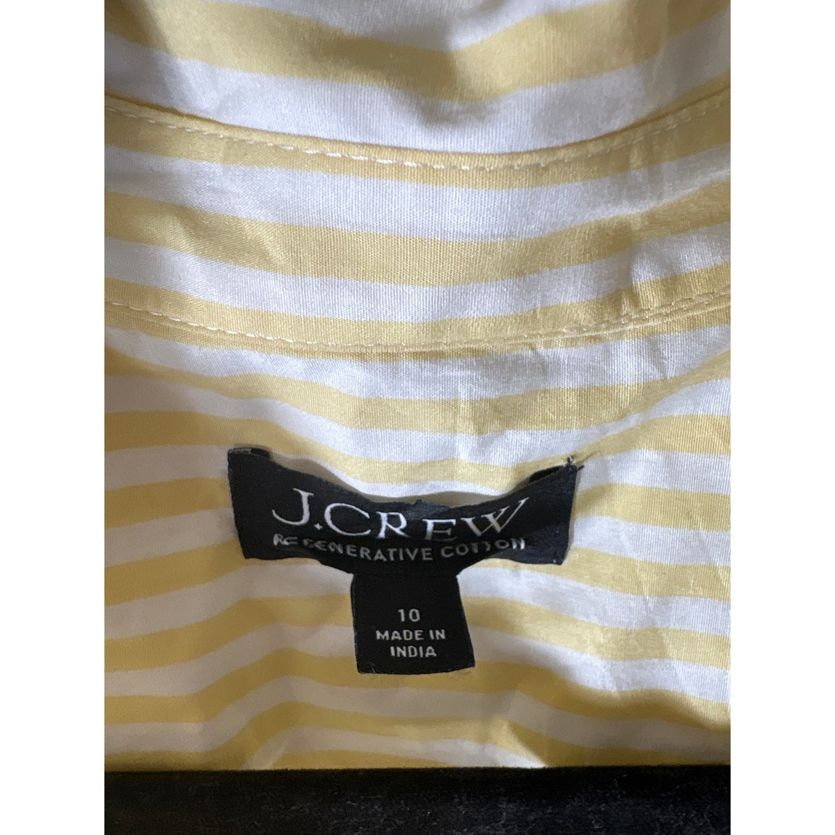 J. Crew Yellow Stripe Cotton Summer Dress Sz 10