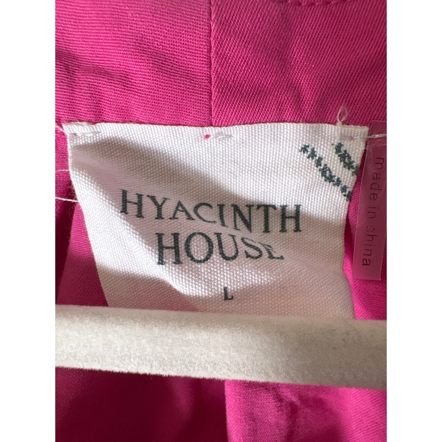 Hyacinth House Pink with Red Embroidery Trim Cotton Top Sz L