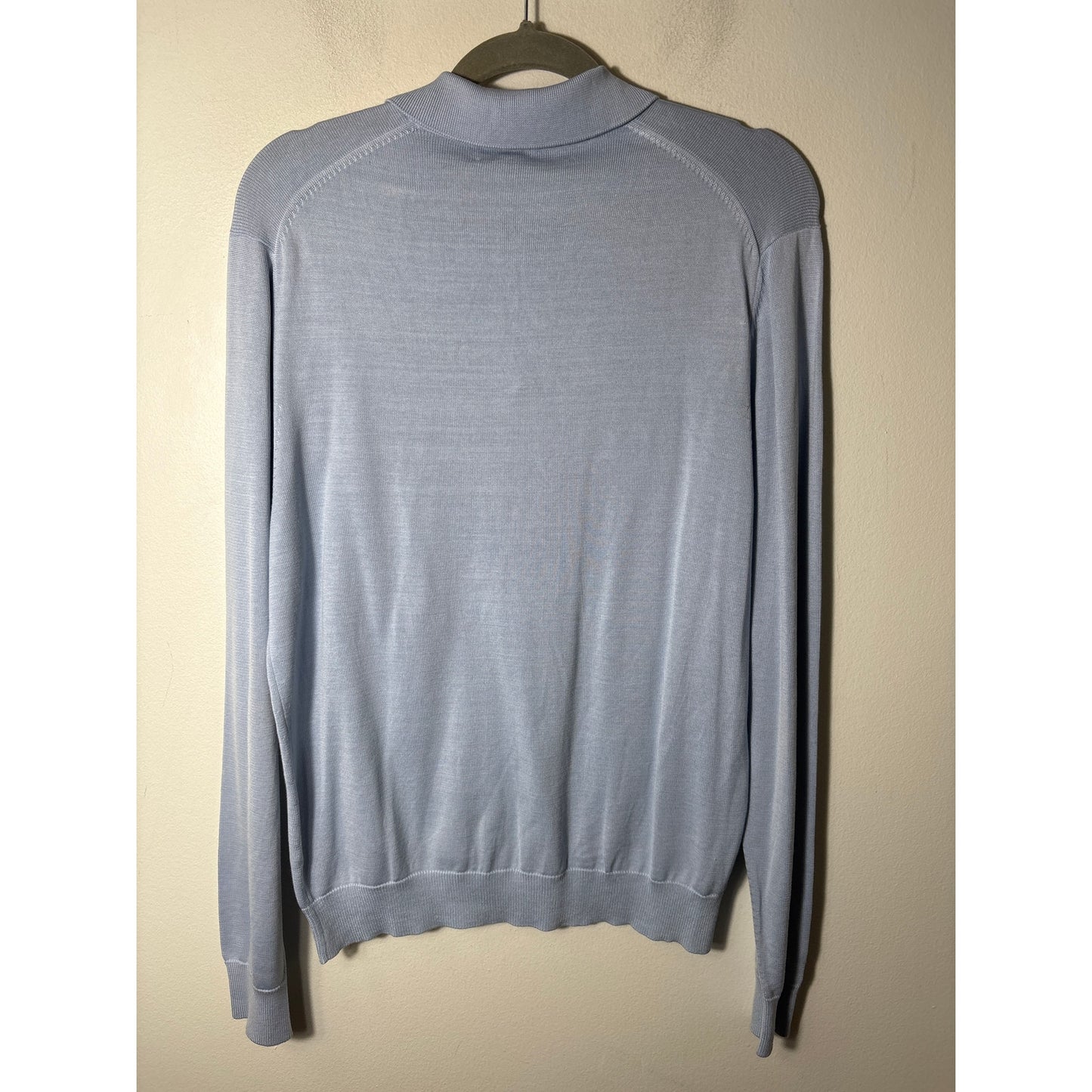 Mens Brooks Brothers Blue Silk Sweater Sz M