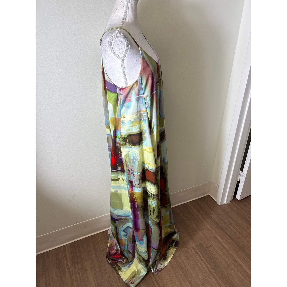 Nicole Miller Multi Color Spaghetti Strap Gown  Sz 6