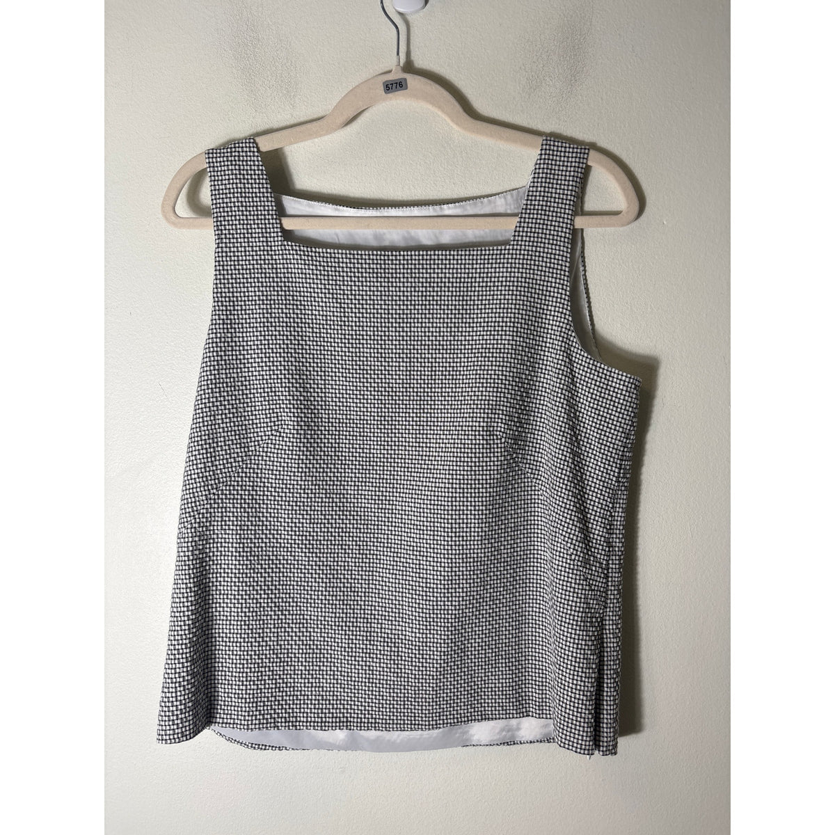 Peace of Cloth Black and White Checked Sleeveless Top Sz M