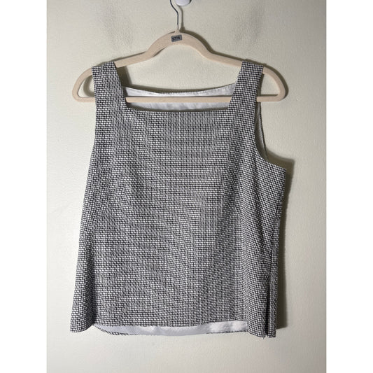 Peace of Cloth Black and White Checked Sleeveless Top Sz M