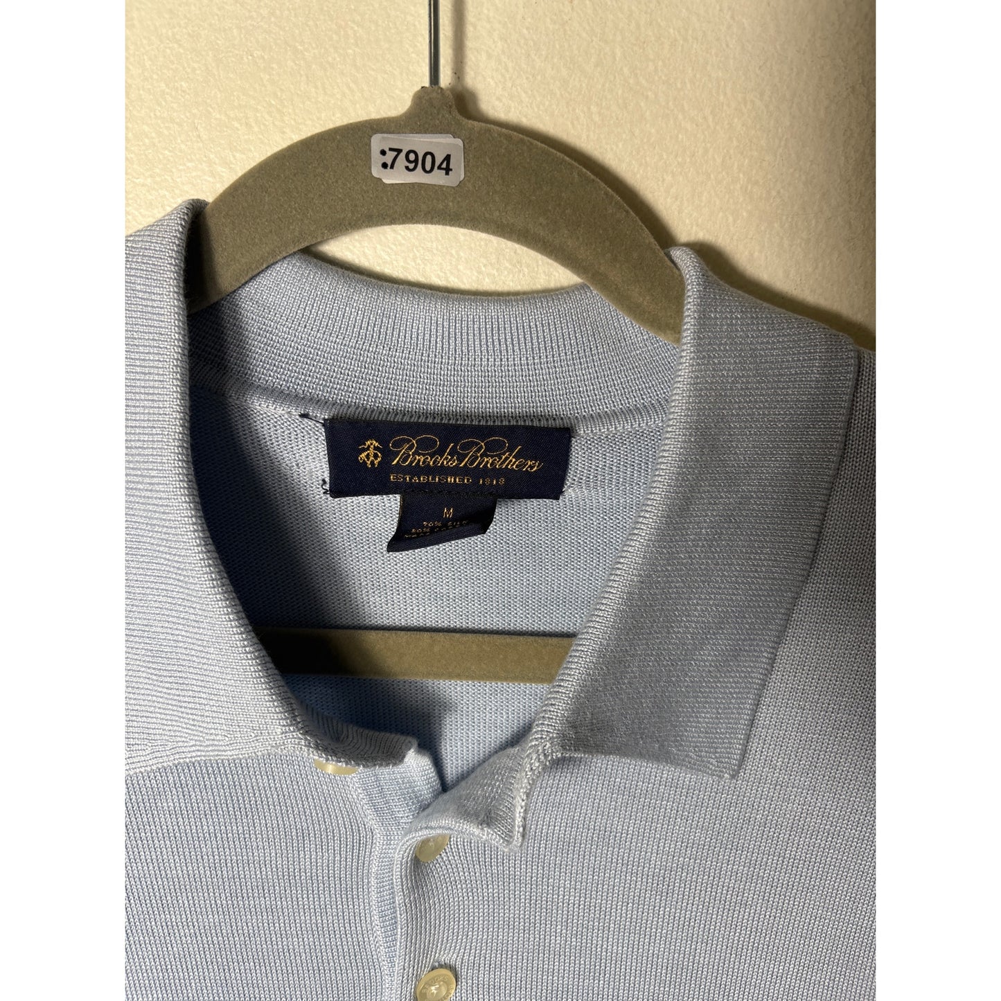 Mens Brooks Brothers Blue Silk Sweater Sz M