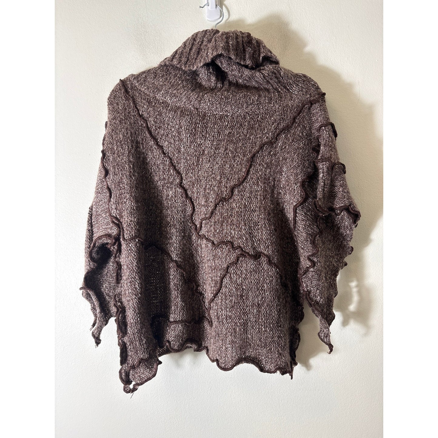 Pretty Angel Brown Short Sleeve Cowl Neck Sweater Sz L