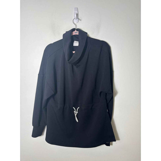 Varley Black Funnel Neck Drawstring Sweatshirt Sz L