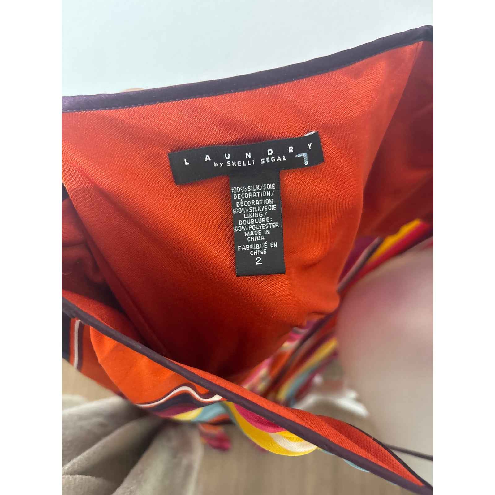 Laundry by Shelli Seigal Multicolored Stripe Wrap Maxi Dress Sz