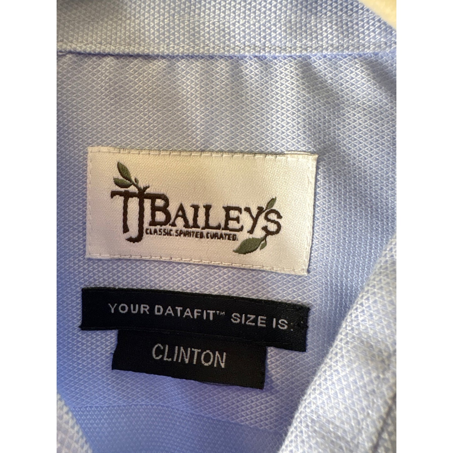 Mens TJ Baileys Clinton Light Blue Button Up Dress Shirt Sz 16 32/33