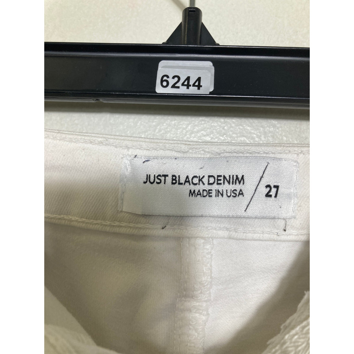 Just Black White Denim Skinny Leg Jeans Sz 27