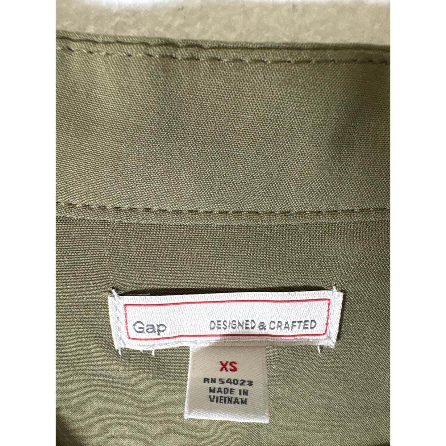 Gap Army Green Long Sleeve Knee Length Rayon Dress Sz XS