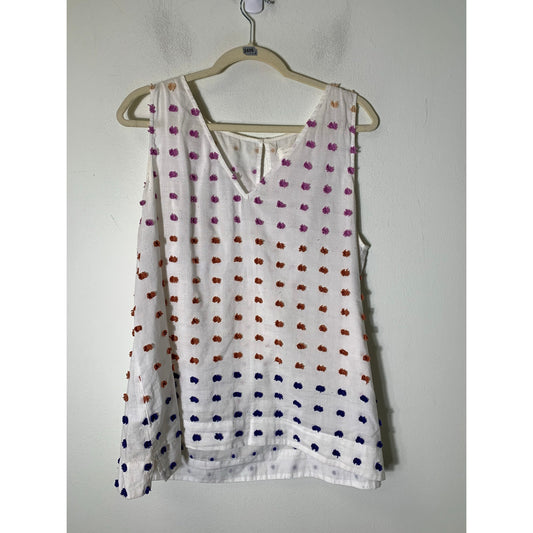 Lou & Grey Multicolor Polka Dot Tank Top Sz L
